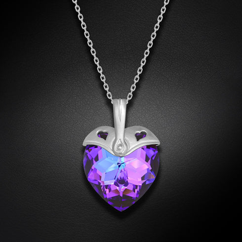 Sudraba kulons "Kupidons II (Heliotrope)" ar Swarovski™ kristāliem